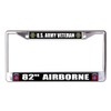 U.S. Army Veteran 82nd Airborne Chrome License Plate Frame