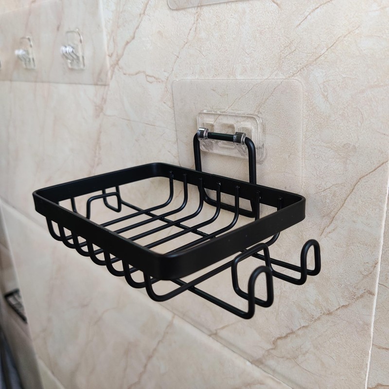 SPELSHINE Stainless Steel Mate Black Soap Dish for Shower, Suction