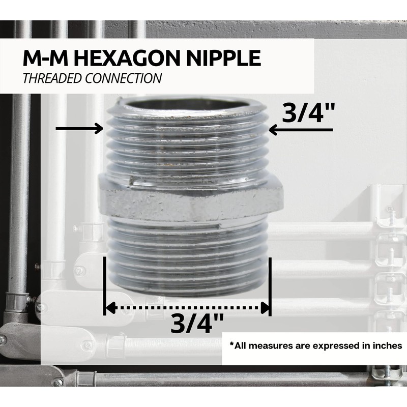 DOJA Barcelona | Double Nipple Chrome-Plated | Connector Male Thread