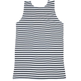 Men’s Russian Telnyashka Striped Tank Top Vest – Black and White Striped Vest Mens Sailor Shirt Cotton Size L