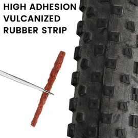 Oumers Tubeless Bike Tire Repair Tool Kit, Bike Tire Punctures Tool Bicycle Tubeless Tire Repair Tool Essential for Cyclists with 15PCS Strips (Multicolour Strips)