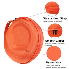Jomwag Hard Organizer Portable Carry Travel Case for AirPods Max, for Sony & Audio-Technica Headphones – Shockproof, Waterproof & Durable Protection,Orange - Medium