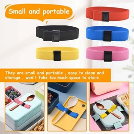 Les-Theresa 5 Stück Bento Box Band, Bunte Bento Box Gummiband Lunchbox Gummibänd Gummiband für Brotdose, Werkstoff Polyester, für Zuhause, Büro, Schule, Draußen, Reisen, Camping, Picknick