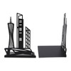 4pcs Bookends Black Architectural Style Decorative Non Slip Metal Desktop