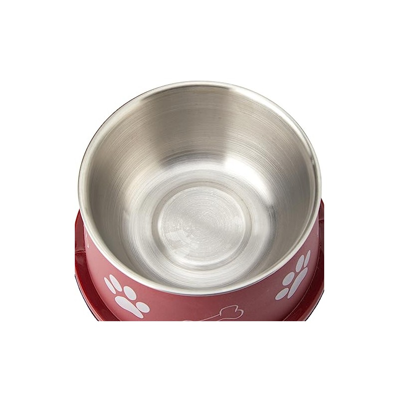 Trixie Plastic Coated Stainless Steel Long-Ear Bowl, 15 cm Diameter,