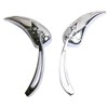 MotorToGo Silver Tear Drop Custom Rear View Mirrors for 2017