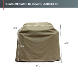Formosa Covers BBQ Outdoor Grill Cover 36"L x 26"D x 46"H Taupe
