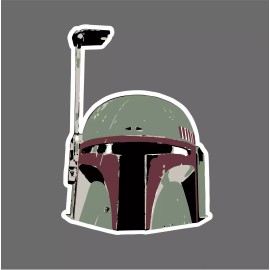 Oracal Boba Fett Helmet Illustrated Drawn Vinyl Decal Sticker Car Truck Window 3 for 1