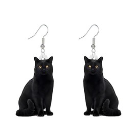 ONLYJUMP Cute Acrylic Animal Earring Funny Cartoon Kawaii Animal Charms Earrings Farm Pig Rabbit Squirrel Dogs Cats Rooster Chicken Earring for Women Creative Jewelry Gifts (Cat)