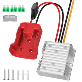Upgraded 18V to 12V Step Down Power Aadpter Works with Milwaukee 18V Battery, DC 18V to DC 12V 20A 240W Power Wheel Converter, Buck Boost Voltage Regulator with Low Voltage Protection and Fuse