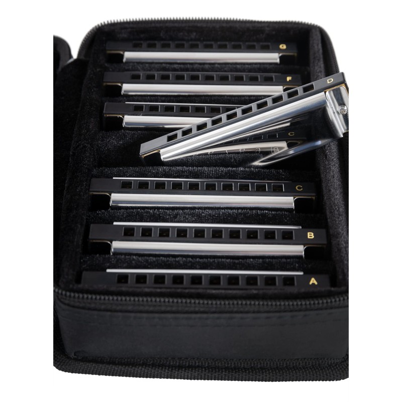 Classic Cantabile AHBS-7 Alabama Blues Harmonica 7 Harmonica Set -