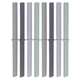 Elk and Friends - Pajitas de silicona reutilizables para adultos y niños con tapón para tarros o vasos de 340 y 396 ml, paquete de 8 pajitas coloridas de 20 cm