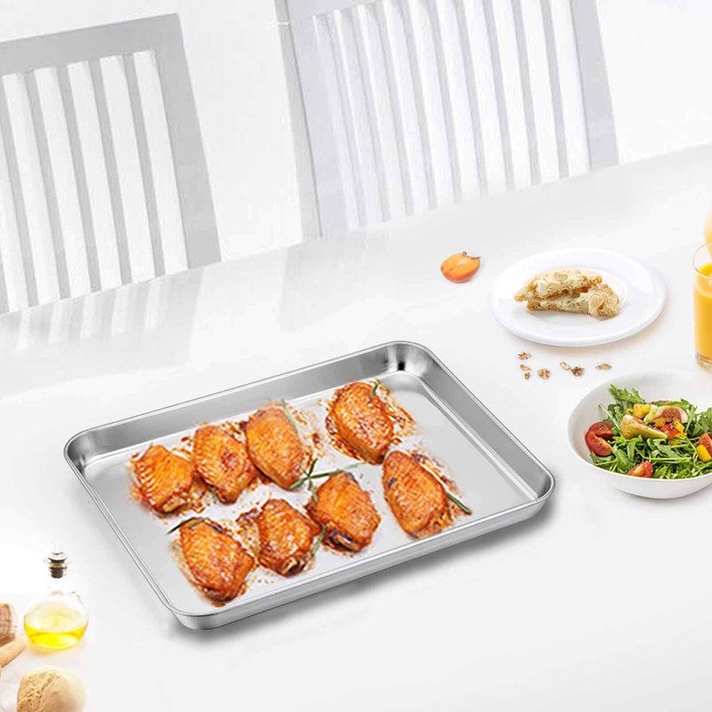 TeamFar Toaster Oven Tray and Rack Set, 9.3’’ x 7’’