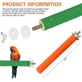 2 x Parrot Perches Toy Bird Cage Perches Stand Paw Bows Toy Perches for Birds Perches for Bird Cages Bird Perches Wood for Cage Bird Toy for the