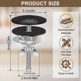 Sink Hole Cover, Stainless Steel Sink Cover, Kitchen Sink Blanking Cap, Sink Tap Hole Cover, Sink Tap Hole Stopper Sink Accessories for Keeps Kitchen, Bathroom Sink Clean(Black)