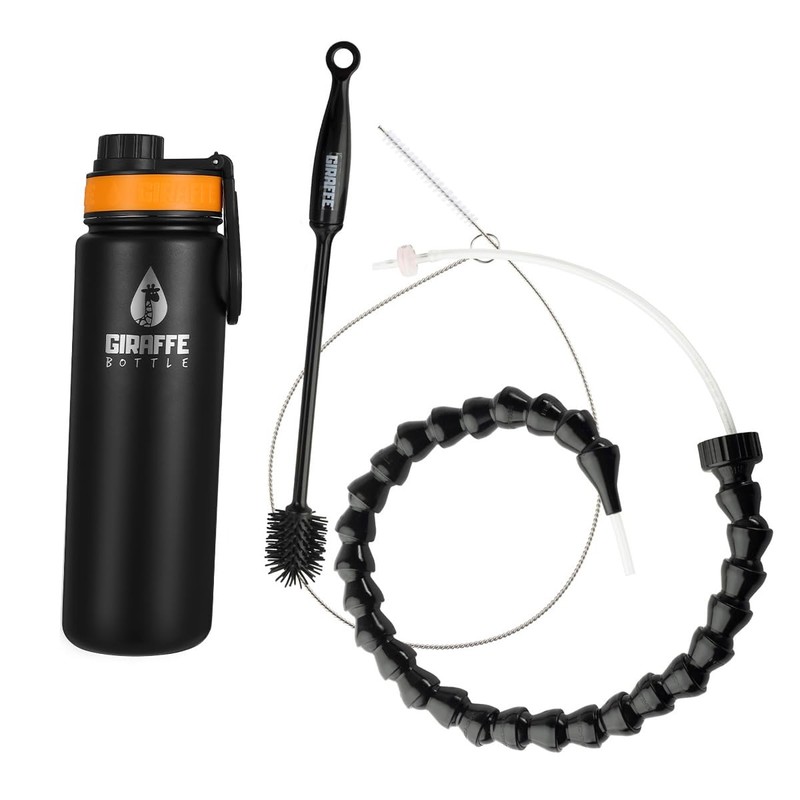 Giraffe Bottle Tower Hands Free Drinking System, Insulated Stainless Steel