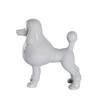 Nayothecorgi Ceramic Dog Statue - Shiny Grey Standing Poodle Dog