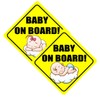 Baby on Board Magnets for Car - Bright Yellow Funny