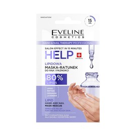 Eveline Cosmetics Hand & Nail Therapy Rescue Mask - Intensive Moisture & Strength Treatment for Dry Skin and Brittle Nails with Lavender Fragrance