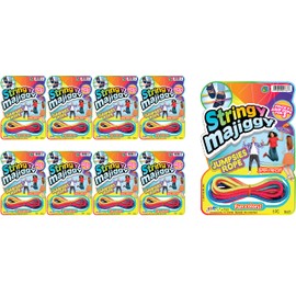 2CHILL Chinese Jump Rope (8 Packs) Elastic Skipping Rope Game for Kids & Adults | Colorful Stretchy Jump Rope for Kids, Girls and Boys. Party Favor. Physical Education Equipment.733-8s