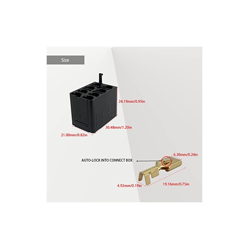 8 Set Rocker Switch Plug Socket with 6.3mm Female Spade