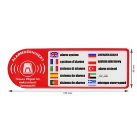 BIKE-label Sticker 3D Alarm Secured Object Monitored 45 x 135 mm 900154VA