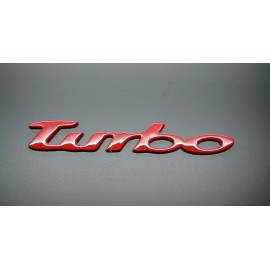 DIGIART INTERNATIONAL TURBO RED 3D Emblem Decal STICKER SELF ADHESIVE BACK TURBO POWER