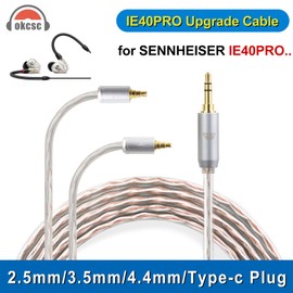 okcsc IE40 PRO 3.5MM Upgraded Replacement Cable for IE40 PRO Earphones, 3.94FT, Gold Plated, 4 Core, Male-to-Male, Headphones Compatible
