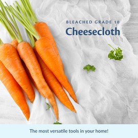 Groko Textiles – Grade 10 Reusable Cheesecloth, Food Grade Cheesecloth Fabric, Bleached Cheesecloth for Cooking, Straining, Juicing Accessories, and Cheese Making Supplies, 36 Inch, 20 x 12, 80 Yards