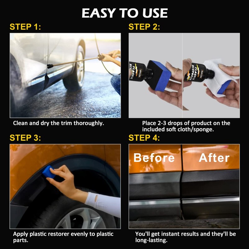 REALINN Plastic Restorer - Cars Ceramic Plastic Coating Trim Restore,
