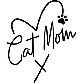 SEC Apparel Cat Mom Iron On Patches Decals Transfers Applique Letters for t Shirts Fabric Clothing | Heart