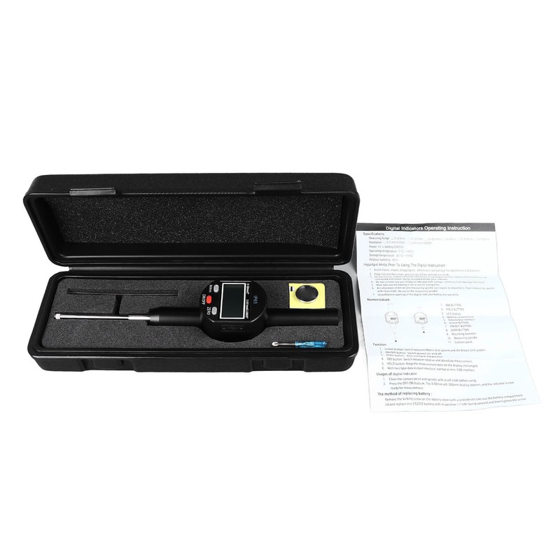 Digital Dial Indicator 0.001mm 0.00005in Resolution 0 To 50mm Range