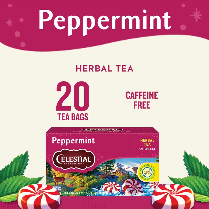 Celestial Seasonings, Tea, Peppermint, 20 ct