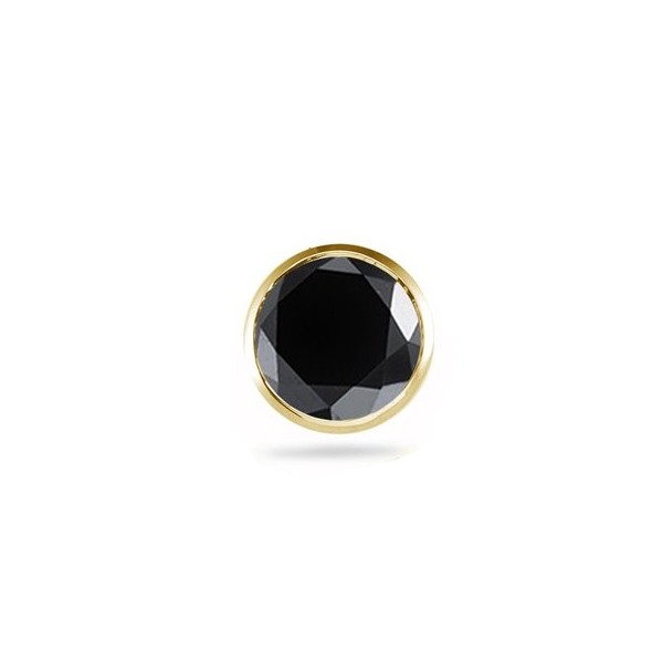 0.37-0.42 Cts Round AA Black Diamond Mens Stud Earring in