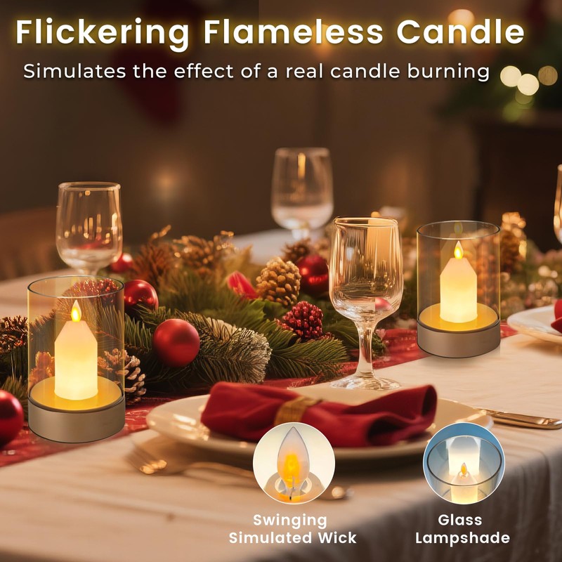 AVEKI Flameless Candles for Home Decor, Gesture Control Dimmable LED