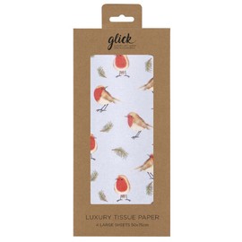 Robins Silver Christmas Glick 4 Sheets Tissue Wrapping Paper 50 x 75 cm
