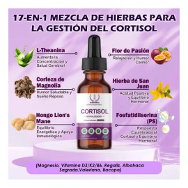 Gotas Cortisol Suplemento Para Ansiedad Y Estré Con L-teania Sabor Arándano