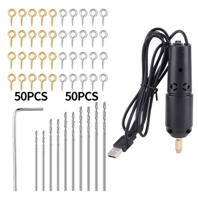 Mini Electric Drill 0.8‑1.2mm Portable Handheld USB Powered Micro Electric