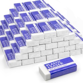 Lyzskco 72 Pack White Eraser for Pencil, Bulk Art Erasers for Drawing Sketching, Pencil Erasers Rubber for Kids Prize, School Classroom Students, Office Supplies