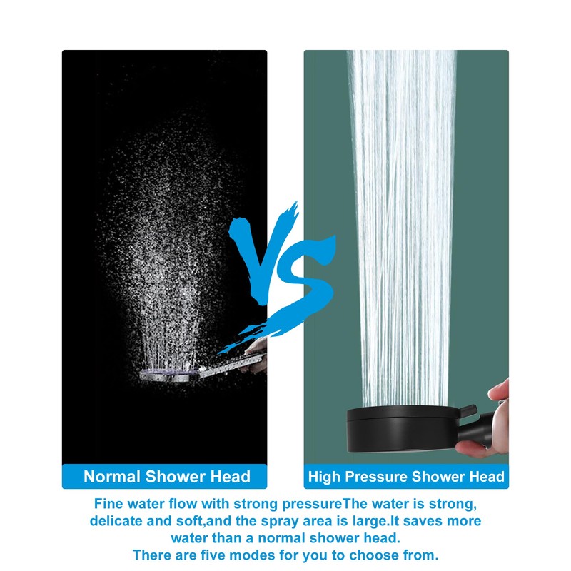 Shower Head and Hose, 5 Mode Water Saving Shower Heads