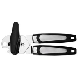 Generic Can Opener Manual, Handheld Strong Heavy Duty Stainless Steel Can Opener, Comfortable Handle, Sharp Blade Smooth Edge, Can Openers with Multifunctional Bottle Opener, Black