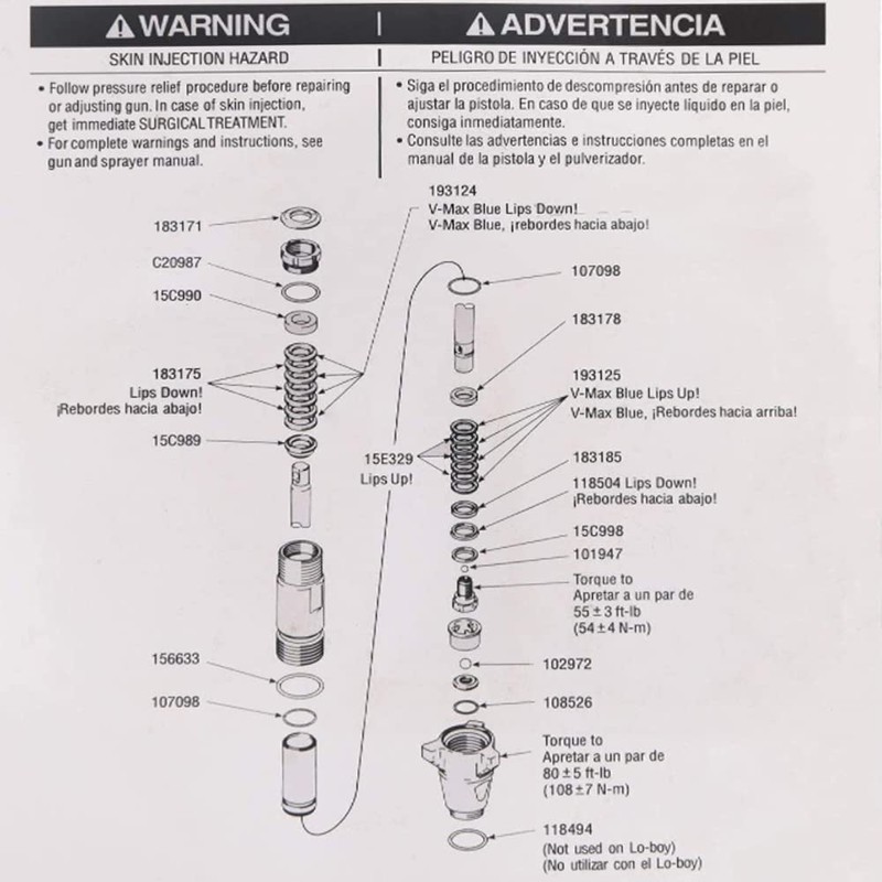 248213 Pump Repair Packing Kit for Airless Paint Sprayer 1095