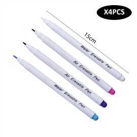 KRYMSON Pack of 4 Water Soluble Pens, Fabric Markers, Disappearing Water Soluble Substance, Erasable Pens, Fabric Markers, Water Soluble Markers for the Office