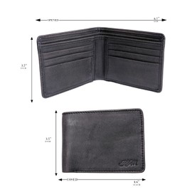 KHIM Original Leather Wallet Antique with 2 Tone Effects Slim Smart 6 Card Pockets 2 Note Compartments RFID Blocking & Bi-Fold