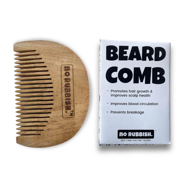 No Rubbish 100% Natural and Premium Kacchi Neem Comb Wooden Beard Comb, Hair Growth Hairfall Dandruff Control, Hair Frizz Control, Moustache Comb for Men, Treated with Neem Oil (Beard Comb)