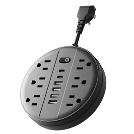 Power Strip Surge Protector - Chiefway Outlet Extender with Multiple Outlets (6 AC Outlets, 4 USB Ports, 2 USB C) & One Button Control, Short Extension Cord for Home Room Dorm Essentials, Black