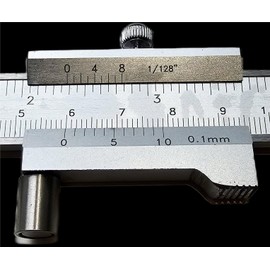 WRS Precision Scriber Caliper with Roller and Locking Screw, INOX, with Replaceable Carbide Tip, Matt Chrome-Plated, Lasered Scale, in Case, Size: 400 mm Measuring Range