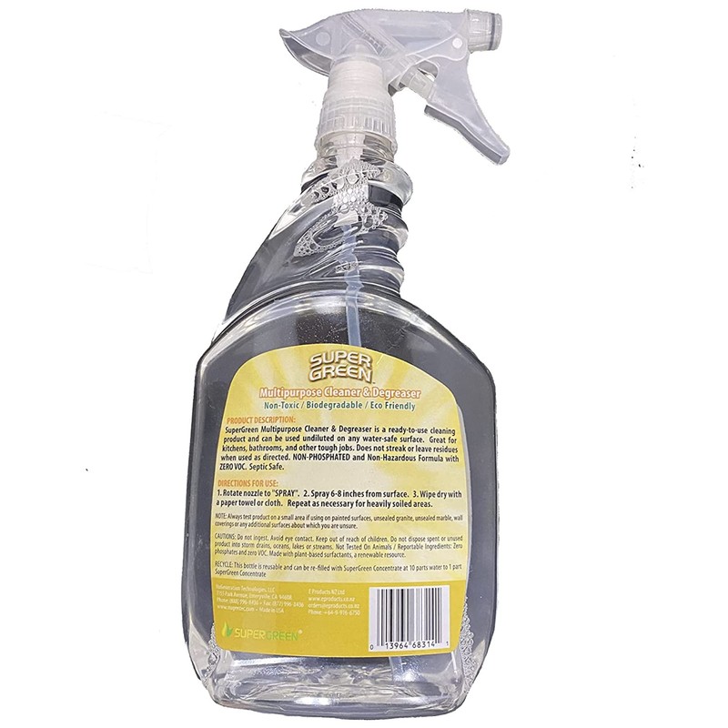 SuperGreen All-Purpose Cleaner | Scent Free | 32 Ounce Spray
