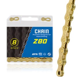 Bicycle Chain, 6/7/8 Speed Bicycle Chain Gold, Unisex, 1/2 x 3/32 Inch, 116 Links, Chain Bicycle Set, Bicycle Accessories Chain Tool, Compatible with BMX, MTB and Mountain Bike