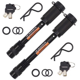 TowWorks 79852 Keyed Alike 5/8" Trailer Hitch Lock Set for Adjustable Channel Mounts, Double Safety Heavy Duty Tow Hitch Receiver Locking Pins fit Class III - V Hitches